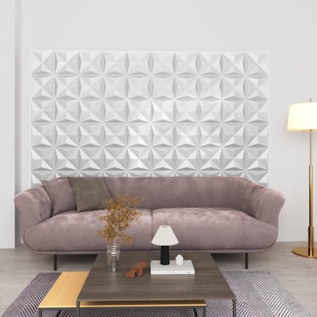 vidaXL 3D-Wandpaneele 24 Stk. 50x50 cm Origami-Weiß 6 m²