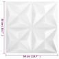 vidaXL 3D-Wandpaneele 24 Stk. 50x50 cm Origami-Weiß 6 m² vidaXL 3D-Wandpaneele 24 Stk. 50x50 cm Origami-Weiß 6 m²