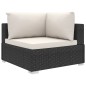 5-tlg. Garten-Lounge-Set mit Auflagen Poly Rattan Schwarz 5-tlg. Garten-Lounge-Set mit Auflagen Poly Rattan Schwarz
