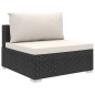 5-tlg. Garten-Lounge-Set mit Auflagen Poly Rattan Schwarz 5-tlg. Garten-Lounge-Set mit Auflagen Poly Rattan Schwarz