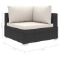 5-tlg. Garten-Lounge-Set mit Auflagen Poly Rattan Schwarz 5-tlg. Garten-Lounge-Set mit Auflagen Poly Rattan Schwarz