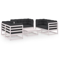 vidaXL 7-tlg. Garten-Lounge-Set mit Kissen Kiefer Massivholz