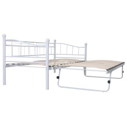 vidaXL Bettgestell Weiß Stahl 180x200/90x200 cm
