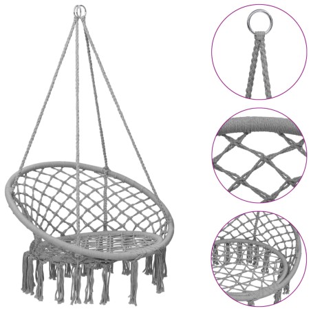 vidaXL Hängesessel 80 cm Grau