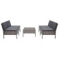 5-tlg. Garten-Sofagarnitur mit Auflagen Poly Rattan Grau 5-tlg. Garten-Sofagarnitur mit Auflagen Poly Rattan Grau