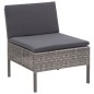 5-tlg. Garten-Sofagarnitur mit Auflagen Poly Rattan Grau 5-tlg. Garten-Sofagarnitur mit Auflagen Poly Rattan Grau