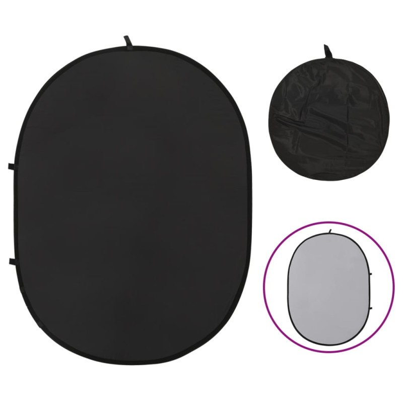 vidaXL 2-in-1 Foto-Hintergrund Oval Schwarz Grau 200x150 cm vidaXL 2-in-1 Foto-Hintergrund Oval Schwarz Grau 200x150 cm