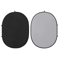 vidaXL 2-in-1 Foto-Hintergrund Oval Schwarz Grau 200x150 cm