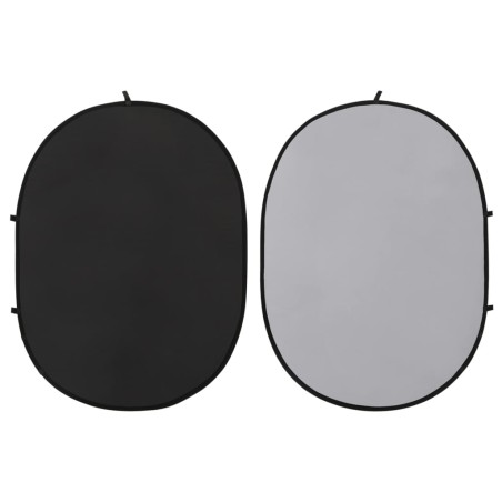 vidaXL 2-in-1 Foto-Hintergrund Oval Schwarz Grau 200x150 cm