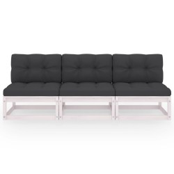 vidaXL 3-Sitzer-Sofa mit Kissen Kiefer Massivholz