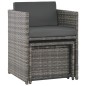 7-tlg. Garten-Essgruppe mit Kissen Poly Rattan Grau 7-tlg. Garten-Essgruppe mit Kissen Poly Rattan Grau