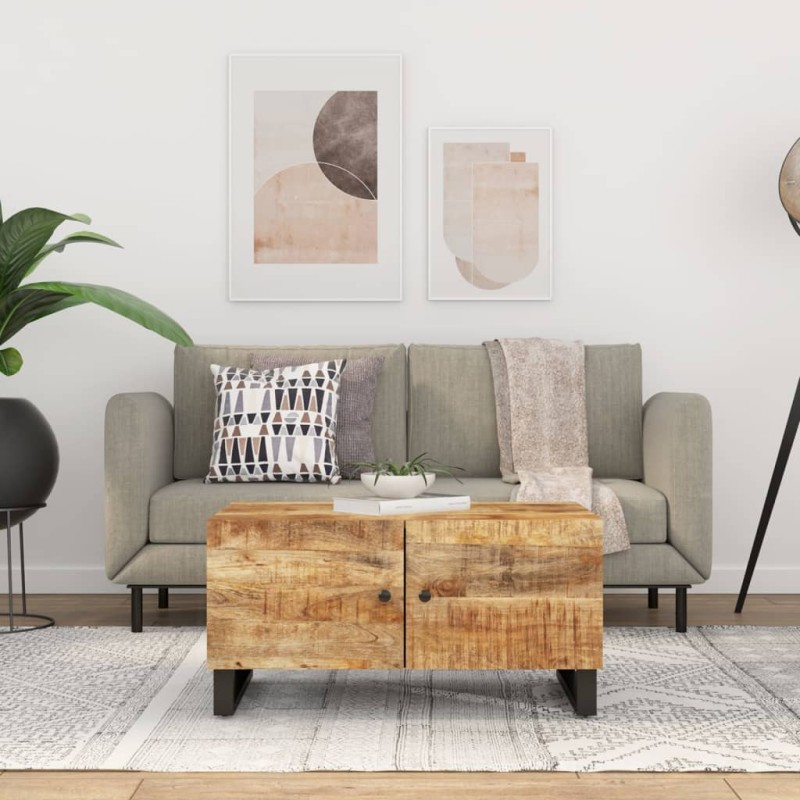 vidaXL Couchtisch 80x50x40 cm Massivholz Mango & Holzwerkstoff vidaXL Couchtisch 80x50x40 cm Massivholz Mango & Holzwerkstoff