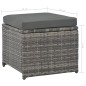 7-tlg. Garten-Essgruppe mit Kissen Poly Rattan Grau 7-tlg. Garten-Essgruppe mit Kissen Poly Rattan Grau
