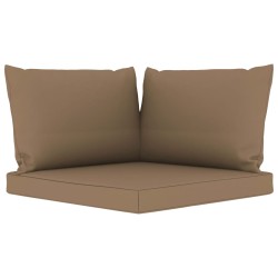 Palettensofa-Auflagen 3 Stk. Taupe Stoff