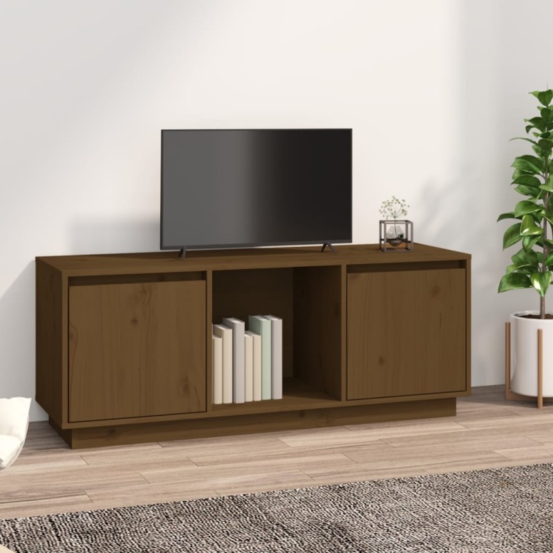 vidaXL TV-Schrank Honigbraun 110,5x35x44 cm Massivholz Kiefer vidaXL TV-Schrank Honigbraun 110,5x35x44 cm Massivholz Kiefer