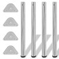 4x höhenverstellbares Tischbein Chrom 710 mm 4x höhenverstellbares Tischbein Chrom 710 mm