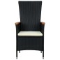 9-tlg. Garten-Essgruppe Poly Rattan Akazienholz Schwarz 9-tlg. Garten-Essgruppe Poly Rattan Akazienholz Schwarz