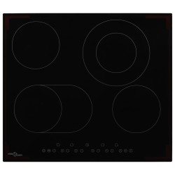 vidaXL Glaskeramik-Kochfeld mit 4 Platten Touch Control 6600 W