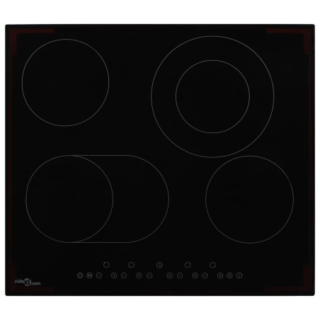vidaXL Glaskeramik-Kochfeld mit 4 Platten Touch Control 6600 W