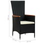 9-tlg. Garten-Essgruppe Poly Rattan Akazienholz Schwarz 9-tlg. Garten-Essgruppe Poly Rattan Akazienholz Schwarz