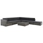 8-tlg. Garten-Lounge-Set mit Auflagen Poly Rattan Grau 8-tlg. Garten-Lounge-Set mit Auflagen Poly Rattan Grau