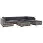 8-tlg. Garten-Lounge-Set mit Auflagen Poly Rattan Grau 8-tlg. Garten-Lounge-Set mit Auflagen Poly Rattan Grau