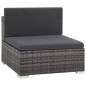 8-tlg. Garten-Lounge-Set mit Auflagen Poly Rattan Grau 8-tlg. Garten-Lounge-Set mit Auflagen Poly Rattan Grau