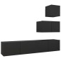 vidaXL 4-tlg. TV-Schrank-Set Schwarz Holzwerkstoff vidaXL 4-tlg. TV-Schrank-Set Schwarz Holzwerkstoff