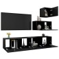 vidaXL 4-tlg. TV-Schrank-Set Schwarz Holzwerkstoff vidaXL 4-tlg. TV-Schrank-Set Schwarz Holzwerkstoff