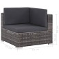 8-tlg. Garten-Lounge-Set mit Auflagen Poly Rattan Grau 8-tlg. Garten-Lounge-Set mit Auflagen Poly Rattan Grau