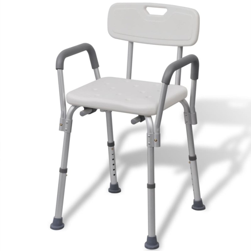 vidaXL Duschstuhl Aluminium Weiß vidaXL Duschstuhl Aluminium Weiß