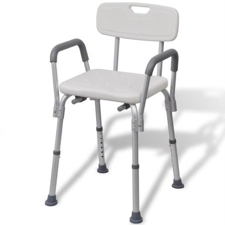 vidaXL Duschstuhl Aluminium Weiß 