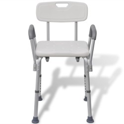 vidaXL Duschstuhl Aluminium Weiß 