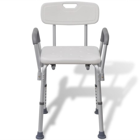 vidaXL Duschstuhl Aluminium Weiß 