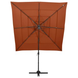 vidaXL Sonnenschirm mit Aluminium-Mast 4-lagig Terrakotta 250x250cm