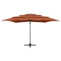 vidaXL Sonnenschirm mit Aluminium-Mast 4-lagig Terrakotta 250x250cm vidaXL Sonnenschirm mit Aluminium-Mast 4-lagig Terrakotta 250x250cm