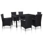 7-tlg. Garten-Essgruppe Poly Rattan Schwarz 7-tlg. Garten-Essgruppe Poly Rattan Schwarz
