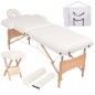 vidaXL Massageliege 2-Zonen mit Hocker Klappbar 10 cm Sitz Weiß vidaXL Massageliege 2-Zonen mit Hocker Klappbar 10 cm Sitz Weiß