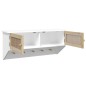 vidaXL Wandgarderobe Weiß Holzwerkstoff und Rattan Natur vidaXL Wandgarderobe Weiß Holzwerkstoff und Rattan Natur
