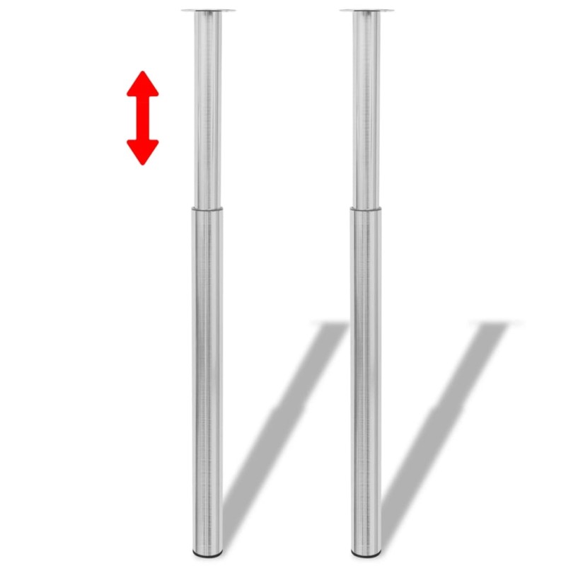 2 x Teleskopfuß Stützfuß Tischbein Nickel gebürstet 710mm-1100mm 2 x Teleskopfuß Stützfuß Tischbein Nickel gebürstet 710mm-1100mm