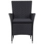 7-tlg. Garten-Essgruppe Poly Rattan Schwarz 7-tlg. Garten-Essgruppe Poly Rattan Schwarz