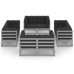 vidaXL 8-tlg. Garten-Lounge-Set mit Kissen Kiefer Massivholz