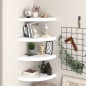 vidaXL Eck-Schweberegale 4 Stk. Weiß 35x35x3,8 cm MDF vidaXL Eck-Schweberegale 4 Stk. Weiß 35x35x3,8 cm MDF