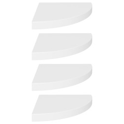 vidaXL Eck-Schweberegale 4 Stk. Weiß 35x35x3,8 cm MDF