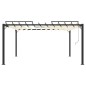 vidaXL Pavillon mit Lamellendach 3x4 m Creme Stoff und Aluminium vidaXL Pavillon mit Lamellendach 3x4 m Creme Stoff und Aluminium