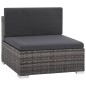 6-tlg. Garten-Lounge-Set mit Auflagen Poly Rattan Grau 6-tlg. Garten-Lounge-Set mit Auflagen Poly Rattan Grau