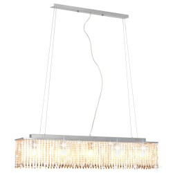 vidaXL Deckenleuchte mit Kristallperlen Silbern 104 cm E14 