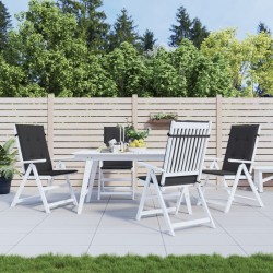 vidaXL Gartenstuhlauflagen für Hochlehner 4 Stk. Schwarz 120x50x3 cm