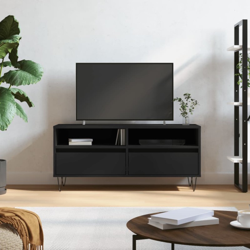 vidaXL TV-Schrank Schwarz 100x34,5x44,5 cm Holzwerkstoff vidaXL TV-Schrank Schwarz 100x34,5x44,5 cm Holzwerkstoff
