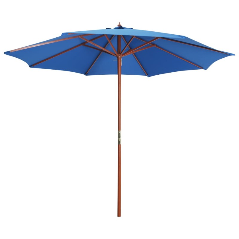 vidaXL Sonnenschirm mit Holz-Mast 300 x 258 cm Blau vidaXL Sonnenschirm mit Holz-Mast 300 x 258 cm Blau